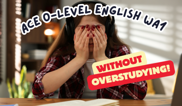 Girl studying for O Levels with face in her hands.
