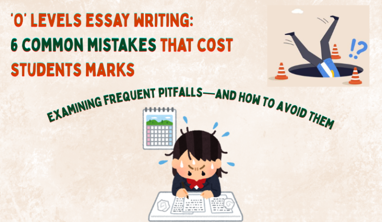 Singaporean student doing ‘O’ Levels English Paper 1, with Title – ideal for ‘O’ Level composition tips on how to avoid common writing or planning mistakes