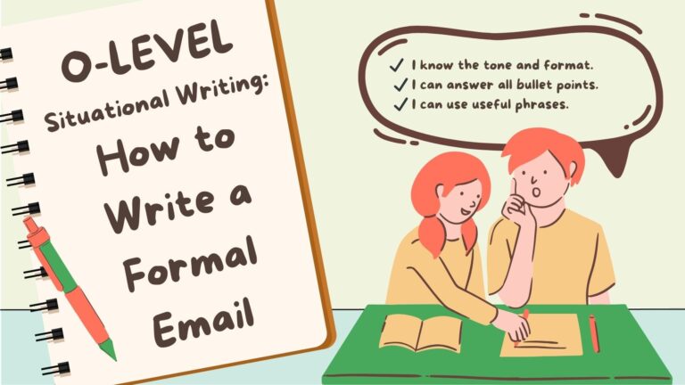 Two students going through a checklist on how to write a formal email for O-Level Situational Writing