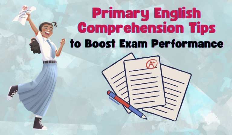 Primary school student doing Comprehension in an English exam