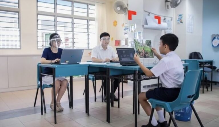 Primary student during PSLE Oral examination
