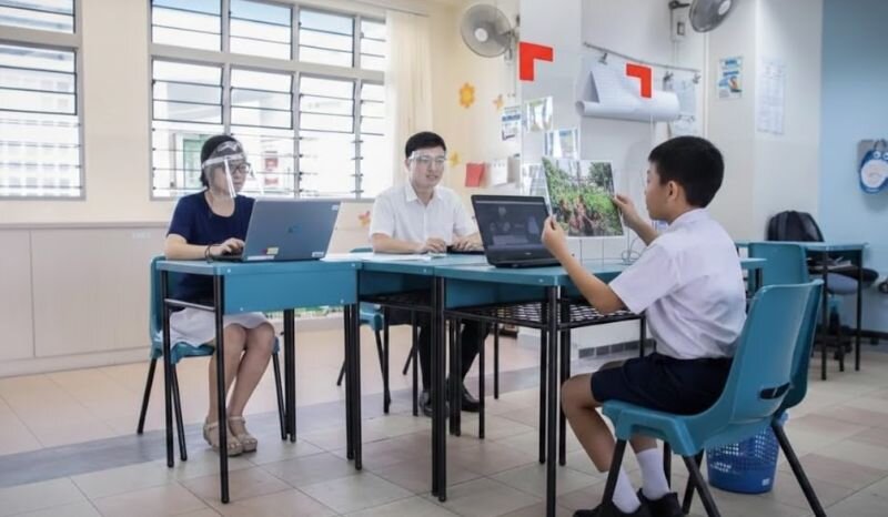 Primary student during PSLE Oral examination