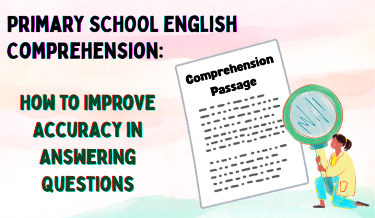 Student practising English comprehension reading skills