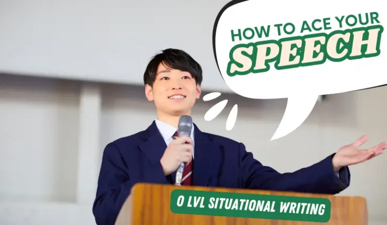 Enthusiastic student giving a speech.