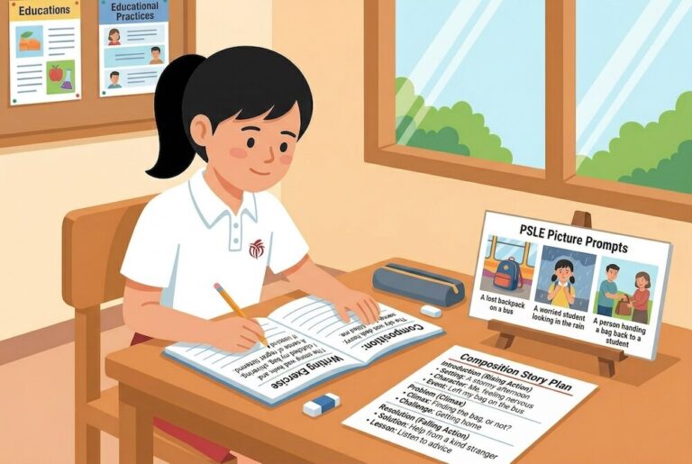 Primary 6 student writing powerful PSLE composition introduction