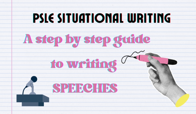 Primary school student planning a PSLE situational writing speech