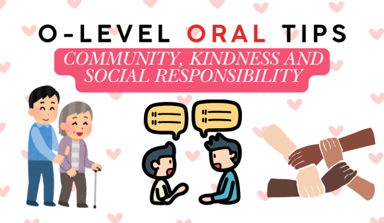 Conversation between two people talking about community initiatives, kindness, and volunteer work in Singapore.