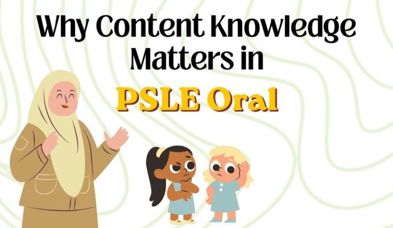 Primary school student practising PSLE Oral with a teacher in Singapore