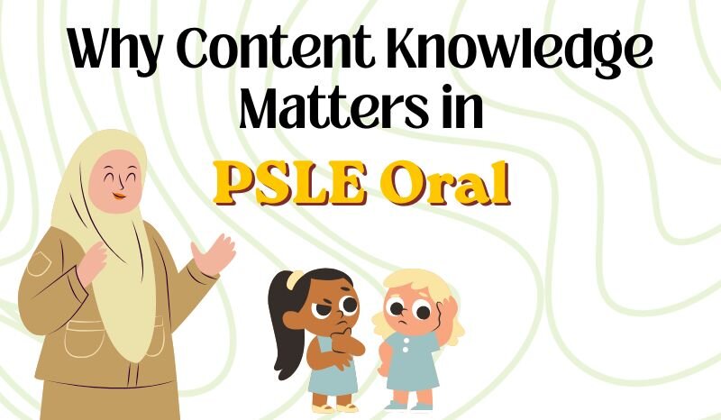 Primary school student practising PSLE Oral with a teacher in Singapore