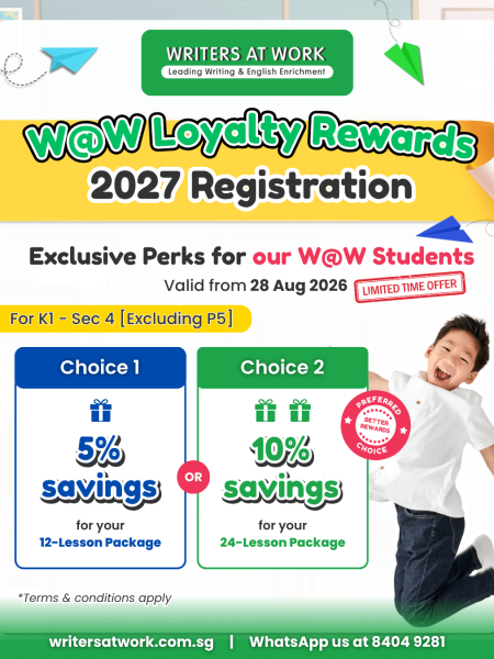 W@W Loyalty Programme Rewards for WRITERS AT WORK Students