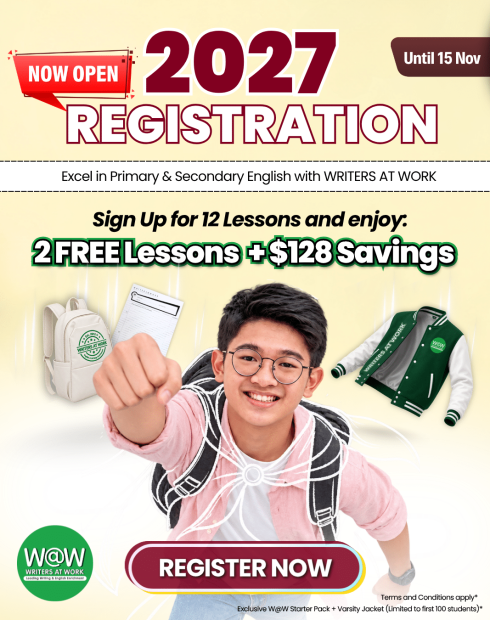 WRITERS AT WORK English Tuition 2027 Registration Promotion Now Open